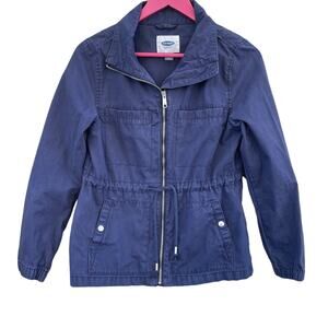 Old Navy Blue Zip Up Windbreaker Field Jacket Women's Extra Small